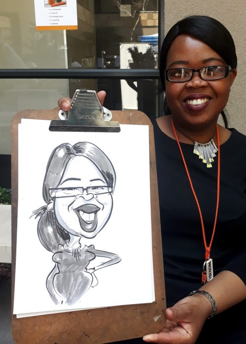 Live black and white caricature drawing in 5 min per person