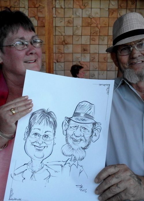 Live black and white caricature drawing in 5 min per person